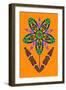 Flower cutout on orange, 2020, (collage)-Jane Tattersfield-Framed Giclee Print