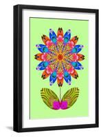 Flower cutout on pale green, 2020, (collage)-Jane Tattersfield-Framed Giclee Print