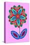 Flower cutout on pink, 2020, (collage)-Jane Tattersfield-Stretched Canvas