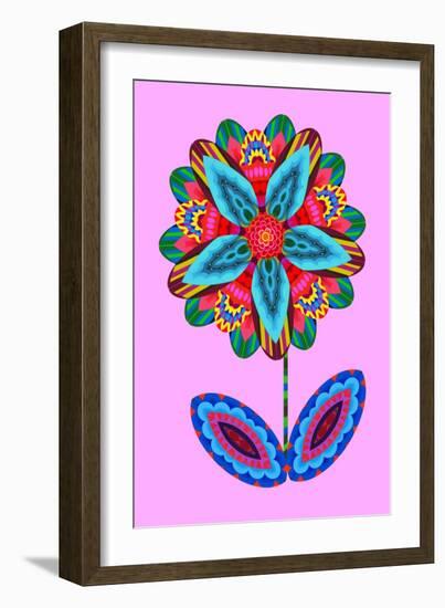 Flower cutout on pink, 2020, (collage)-Jane Tattersfield-Framed Giclee Print