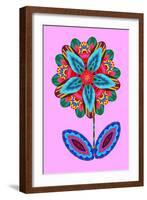 Flower cutout on pink, 2020, (collage)-Jane Tattersfield-Framed Giclee Print