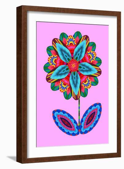 Flower cutout on pink, 2020, (collage)-Jane Tattersfield-Framed Giclee Print