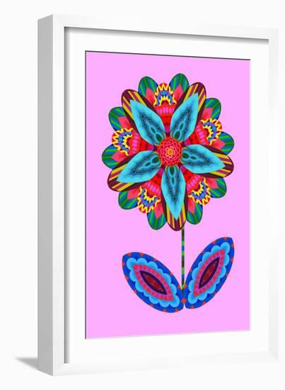 Flower cutout on pink, 2020, (collage)-Jane Tattersfield-Framed Giclee Print