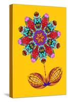 Flower cutout on yellow, 2020, (collage)-Jane Tattersfield-Stretched Canvas