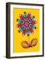 Flower cutout on yellow, 2020, (collage)-Jane Tattersfield-Framed Giclee Print