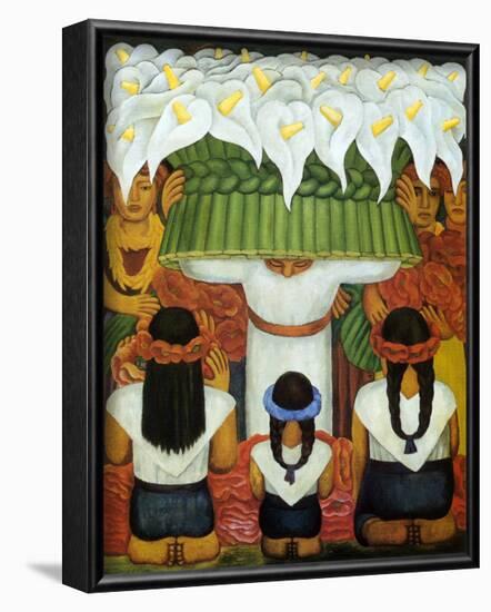 Flower Festival: Feast of Santa Anita, 1931-Diego Rivera-Framed Art Print