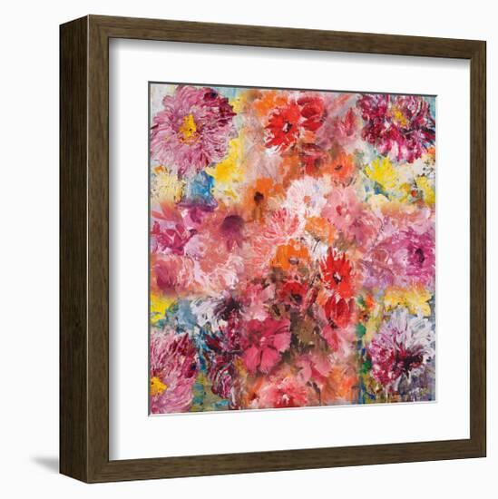 Flower Filled Stillife Squar-null-Framed Art Print