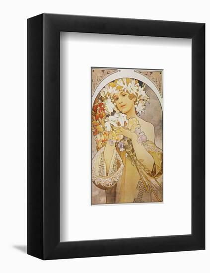 Flower: Final Study for Decorative Panel, 1897-Alphonse Mucha-Framed Premium Giclee Print