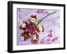 Flower Formed from Daisies, Hyacinths and Goat Willow-Friedrich Strauss-Framed Photographic Print