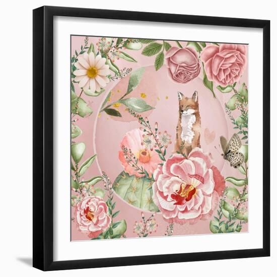 Flower Fox-The Font Diva-Framed Giclee Print