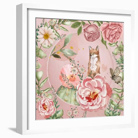 Flower Fox-The Font Diva-Framed Giclee Print