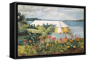 Flower Garden and Bungalow, Bermuda, 1899-Winslow Homer-Framed Stretched Canvas