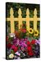 Flower Garden and Picket Fence-Darrell Gulin-Stretched Canvas