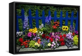 Flower Garden and Picket Fence-Darrell Gulin-Framed Stretched Canvas