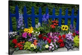 Flower Garden and Picket Fence-Darrell Gulin-Stretched Canvas