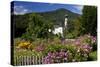 Flower Garden at Hoeglwoerth Monastery, Upper Bavaria, Bavaria, Germany-null-Stretched Canvas