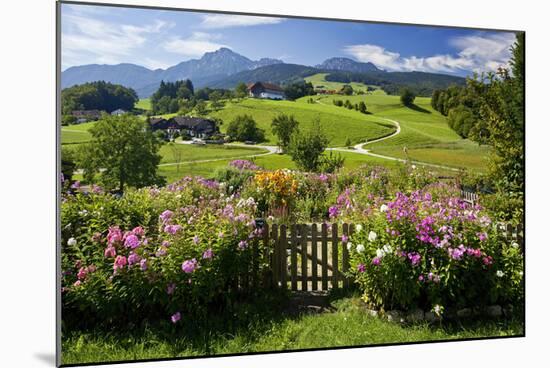 Flower Garden at Hoeglwoerth Monastery, Upper Bavaria, Bavaria, Germany-null-Mounted Art Print