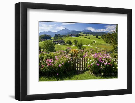 Flower Garden at Hoeglwoerth Monastery, Upper Bavaria, Bavaria, Germany-null-Framed Art Print