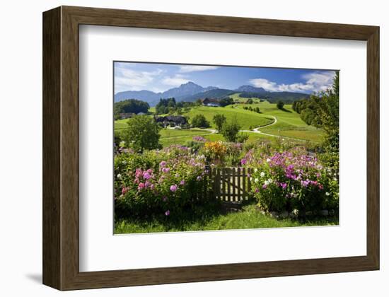 Flower Garden at Hoeglwoerth Monastery, Upper Bavaria, Bavaria, Germany-null-Framed Art Print