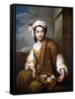 Flower Girl, C1800-C1899-Bartolomé Esteban Murillo-Framed Stretched Canvas