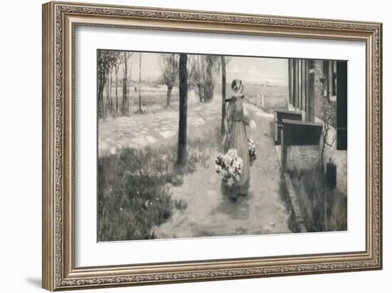 'Flower Girl in Holland', 1887, (1912)-George Hitchcock-Framed Giclee Print