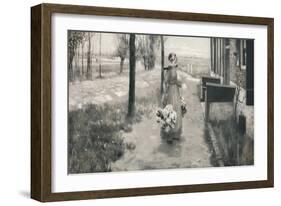 'Flower Girl in Holland', 1887, (1912)-George Hitchcock-Framed Giclee Print