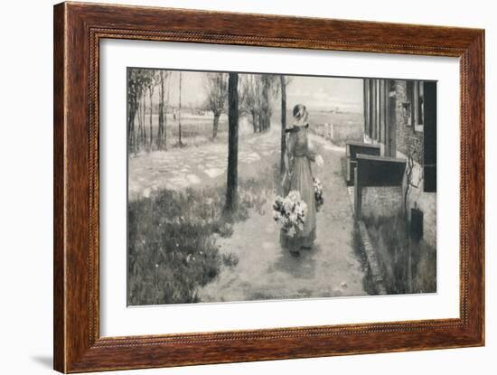 'Flower Girl in Holland', 1887, (1912)-George Hitchcock-Framed Giclee Print