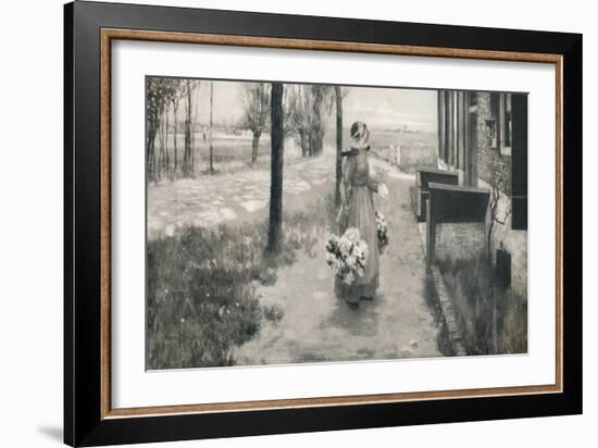 'Flower Girl in Holland', 1887, (1912)-George Hitchcock-Framed Giclee Print