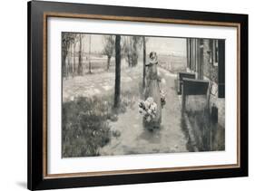 'Flower Girl in Holland', 1887, (1912)-George Hitchcock-Framed Giclee Print