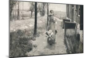 'Flower Girl in Holland', 1887, (1912)-George Hitchcock-Mounted Giclee Print