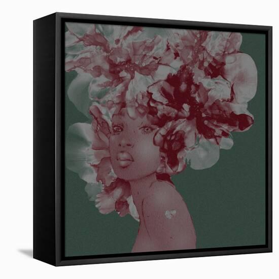 Flower Girl With Heart 1 V2-Emma Catherine Debs-Framed Stretched Canvas