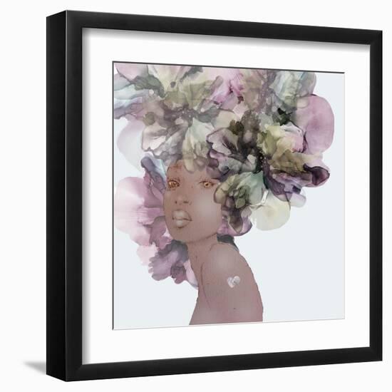 Flower Girl With Heart 1-Emma Catherine Debs-Framed Art Print