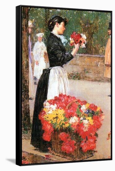 Flower Girl-Childe Hassam-Framed Stretched Canvas