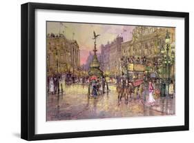 Flower Girls, Piccadilly Circus, London-John Sutton-Framed Premium Giclee Print