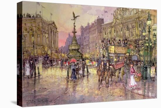 Flower Girls, Piccadilly Circus, London-John Sutton-Stretched Canvas