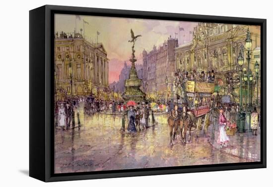 Flower Girls, Piccadilly Circus, London-John Sutton-Framed Stretched Canvas