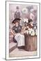 Flower Girls, Piccadilly-Ernest Ibbetson-Mounted Giclee Print