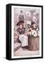 Flower Girls, Piccadilly-Ernest Ibbetson-Framed Stretched Canvas