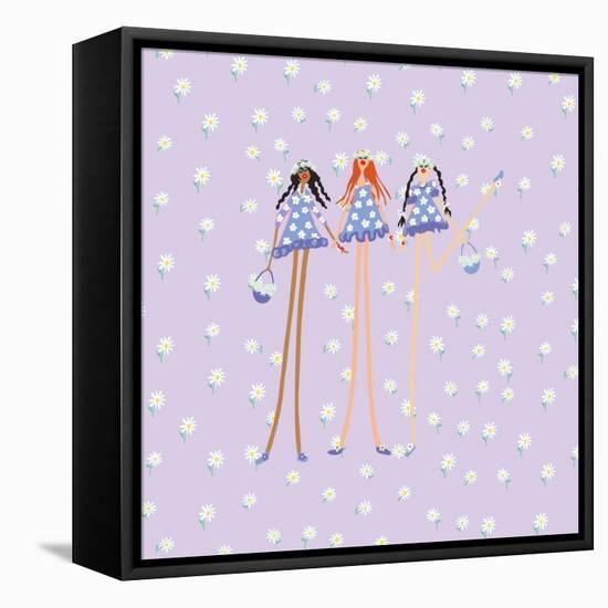 Flower Girls-Caroline Benchétrit-Framed Stretched Canvas