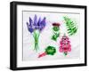 Flower Grass Lavender, Thistle, Foxgloves, Fern, Rhubarb-anna42f-Framed Art Print