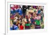 Flower Hmong Tribes People at Market, Nr Bac Ha, Nr Sapa, Vietnam-Peter Adams-Framed Photographic Print