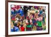 Flower Hmong Tribes People at Market, Nr Bac Ha, Nr Sapa, Vietnam-Peter Adams-Framed Photographic Print