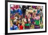 Flower Hmong Tribes People at Market, Nr Bac Ha, Nr Sapa, Vietnam-Peter Adams-Framed Photographic Print