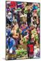 Flower Hmong Tribes People at Market, Nr Bac Ha, Nr Sapa, Vietnam-Peter Adams-Mounted Photographic Print