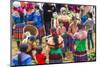 Flower Hmong Tribes People at Market, Nr Bac Ha, Nr Sapa, Vietnam-Peter Adams-Mounted Photographic Print