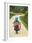 Flower Hmong Woman Walking Along Road, Nr Bac Ha, Nr Sapa, N. Vietnam-Peter Adams-Framed Photographic Print