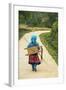 Flower Hmong Woman Walking Along Road, Nr Bac Ha, Nr Sapa, N. Vietnam-Peter Adams-Framed Photographic Print