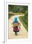 Flower Hmong Woman Walking Along Road, Nr Bac Ha, Nr Sapa, N. Vietnam-Peter Adams-Framed Photographic Print