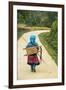 Flower Hmong Woman Walking Along Road, Nr Bac Ha, Nr Sapa, N. Vietnam-Peter Adams-Framed Photographic Print