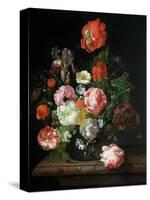 Flower in a Glass Vase-Rachel Ruysch-Stretched Canvas